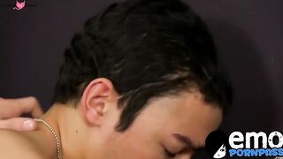 Seductive emo gay ravaged by Kyler Moss before nasty facial
