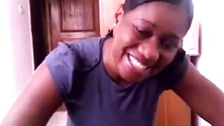 Ghanaian Bridget Strips and Shows Hairy Pussy on Webcam