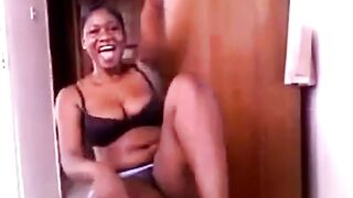 Ghanaian Bridget Strips and Shows Hairy Pussy on Webcam