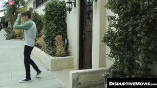 DisruptiveMovie.com - Twinks Hoss Kado and Levi Rhodes cover jock Kyle Connors' face