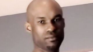 Amateur black dude strips and jacks off his raging cock