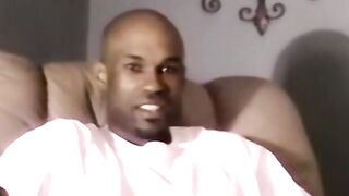 Amateur black dude strips and jacks off his raging cock