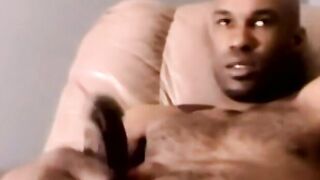 Amateur black dude strips and jacks off his raging cock