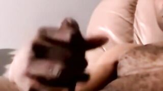 Amateur black dude strips and jacks off his raging cock