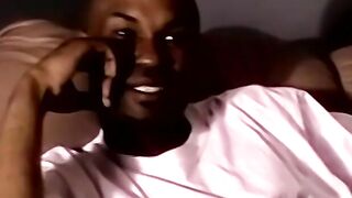 Amateur black dude strips and jacks off his raging cock