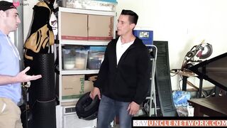 SayUncleNetwork.com - Shoplifting jock's ass gets rimmed and banged to avoid charges