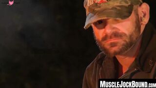MuscleJockBound.com - Outdoor domination of a submissive jock by a wild and muscular