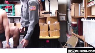 BoyPunish.com - Young Latino's devastating raw fuck by a security officer's bare, fat