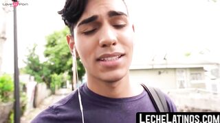 LecheLatinos.com - Straight Latino twink's outdoor bareback fuck in a paid-to-be-gay