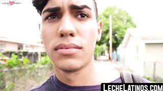 LecheLatinos.com - Straight Latino twink's outdoor bareback fuck in a paid-to-be-gay
