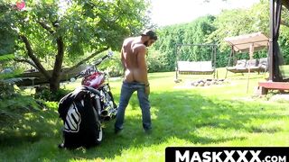 MaskXXX.com - Zack's bearded muscular biker persona gets wild outdoors