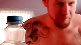 Real amateur buddies jacking off before shooting a cumload