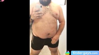Fat Bear Stroking His Big Cock