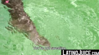 Tatted guys Kendro and Milo hang out by the pool to gobble each others dicks