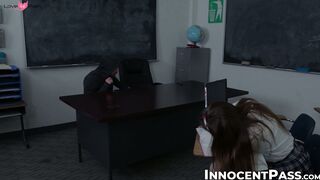 Brunette River Fox wont report what I did after puncturing her pussy with my erect ne