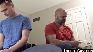 IncestGay.com - Kinky teen anal drilled bareback by hung tattooed stepdad taboo