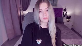 Big tits blonde teen fingers pussy
