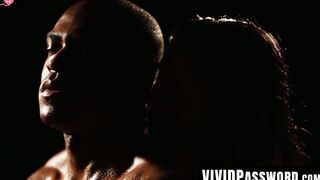VividPassword.com - Natural-titted babe's doggy style drilling by a big black dick