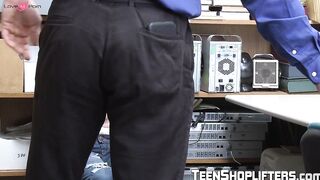 Mesmerizing young babe spreads her legs for the officer