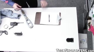 Young babe with big boobs lets officer tear her pussy apart