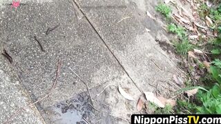 NipponPissTV.com - Young Japanese sweetie showing her pissing style off outdoors