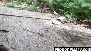 NipponPissTV.com - Young Japanese sweetie showing her pissing style off outdoors