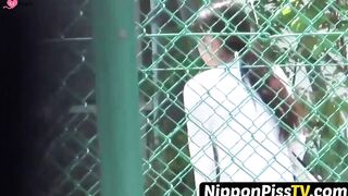 NipponPissTV.com - Young Japanese sweetie showing her pissing style off outdoors