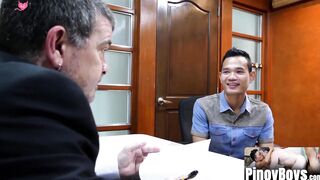 PinoyBoys.com - Horny Asian twink's asshole stretching and rough fucking by his boss