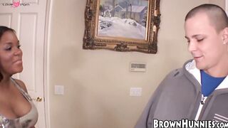 Horny ebony babe Candice Nicole fucked hardcore doggystyle