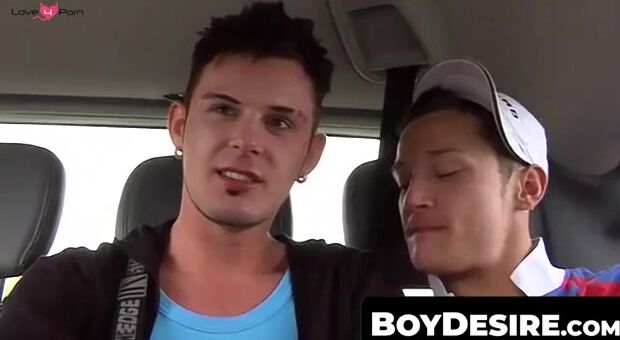 BoyDesire.com - Picking up cute twink Todd for a hard threesome car fuck
