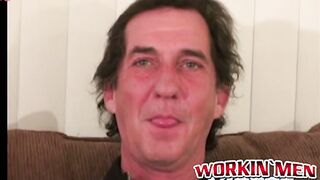 Average Joe with big belly masturbating solo on camera