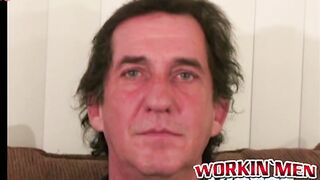 Average Joe with big belly masturbating solo on camera