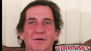 Average Joe with big belly masturbating solo on camera