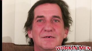 Average Joe with big belly masturbating solo on camera