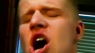 Attractive young guy dicked up his tight hole hard and fast