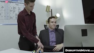 DisruptiveMovie.com - Office threesome withEvan Knoxx, Trevor Harris, and boss Jayden