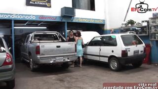 spanish hispanic amateur cougar screwed inside garage