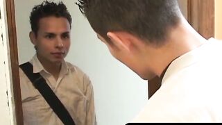 OTBXXX.com - Twinkie shoots cum while getting his juicy ass pounded by his boyfriend