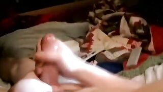 JoeSchmoeXXX.com - Amateur twink Blaze gets a blowjob while playing solo