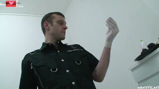 Sub gets butt inflated on Gynecological Chair