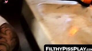 FilthyPissPlay.com - Fetish jock cum sprayed after golden shower and intense deepthro