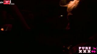 Tiny breasted women jumps a huge dick