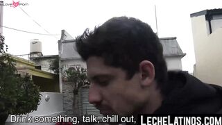 LecheLatinos.com - Pierced Latino sucks dick POV before an outdoor raw fuck