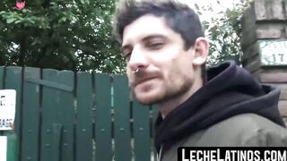 LecheLatinos.com - Pierced Latino sucks dick POV before an outdoor raw fuck