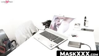 MaskXXX.com - Beefy policeman Angelo Godshack masturbating on patrol with passion