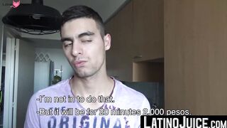 Curious adorable twink Cano rides my uncut dick and showers me with his cum
