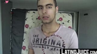Curious adorable twink Cano rides my uncut dick and showers me with his cum