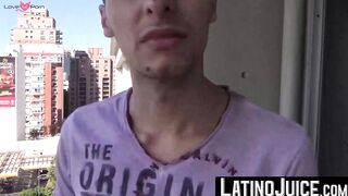 Curious adorable twink Cano rides my uncut dick and showers me with his cum