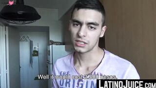 Curious adorable twink Cano rides my uncut dick and showers me with his cum