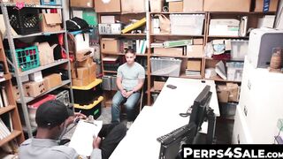 Hot tatted crook enjoys hot and sloppy blowjob from BBC cop